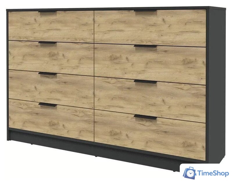 Комод Интерлиния Концепт КТ-К157 (дуб золотой/антрацит) - Изображение №1 — Интернет-магазин Time-Shop