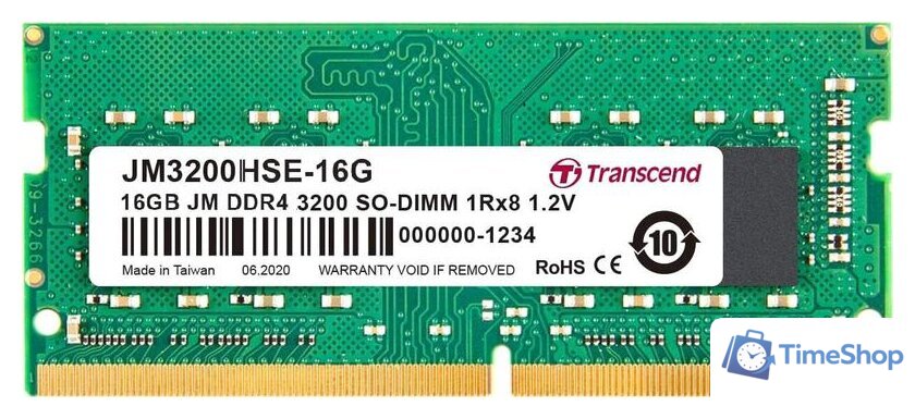 Оперативная память Transcend JetRam 32GB DDR4 SODIMM PC4-25600 JM3200HSE-32G - Изображение №1 — Интернет-магазин Time-Shop