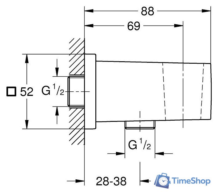 Шланговое подключение Grohe Euphoria Cube 26370000 - Изображение №2 — Интернет-магазин Time-Shop