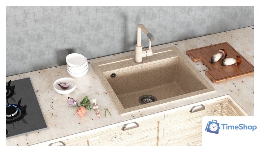 Кухонная мойка Aquasanita Quadro SQQ100W (beige 110) - Изображение №14 — Интернет-магазин Time-Shop