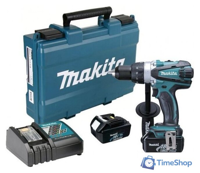 Дрель-шуруповерт Makita DDF458RFE (с 2-мя АКБ, кейс) - Изображение №1 — Интернет-магазин Time-Shop