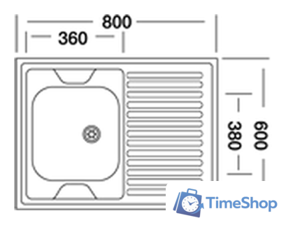 Кухонная мойка Kromevye N 220 (чаша слева) - Изображение №2 — Интернет-магазин Time-Shop
