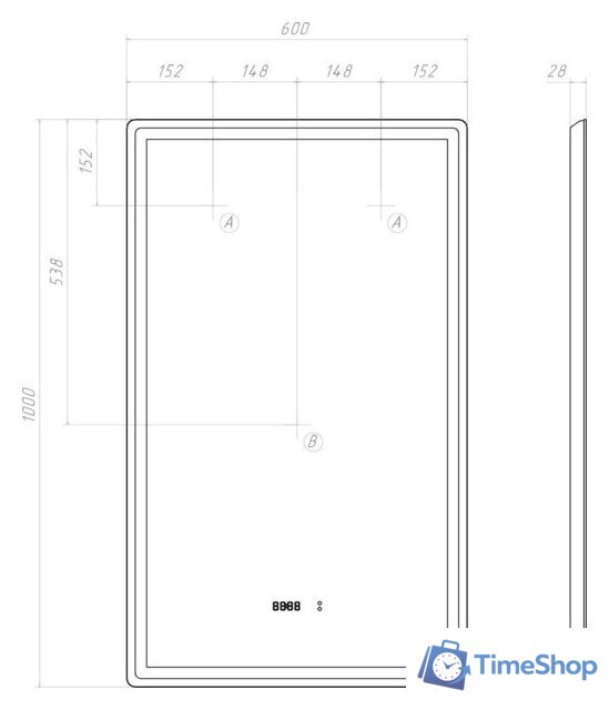  Vigo Зеркало Roberta Luxe 600 - Изображение №10 — Интернет-магазин Time-Shop