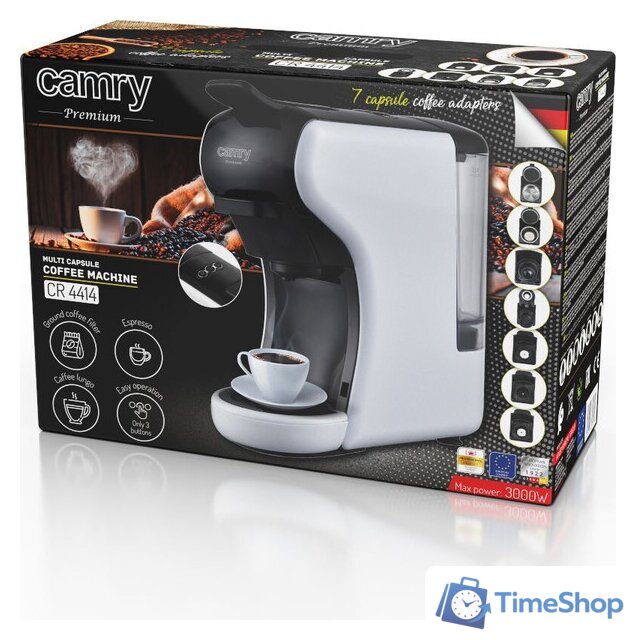 Капсульная кофеварка CAMRY CR 4414 - Изображение №11 — Интернет-магазин Time-Shop