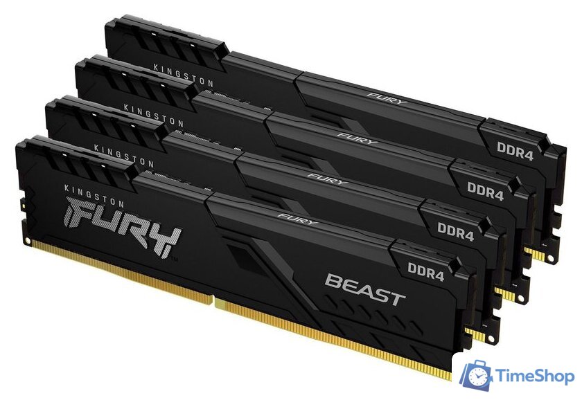 Оперативная память Kingston FURY Beast 4x16GB DDR4 PC4-25600 KF432C16BB1K4/64 - Изображение №1 — Интернет-магазин Time-Shop