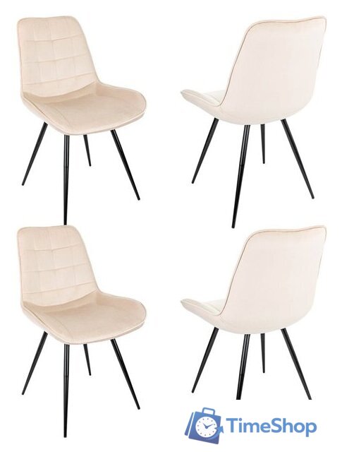 Стул Бюрократ CH-K2 4 шт (бежевый Holland 06/черный) - Изображение №1 — Интернет-магазин Time-Shop