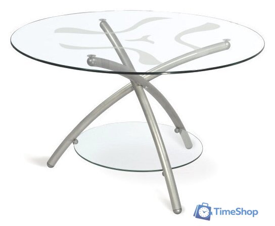 Журнальный столик Мебелик Дуэт 3 (металлик/прозрачный) - Изображение №1 — Интернет-магазин Time-Shop