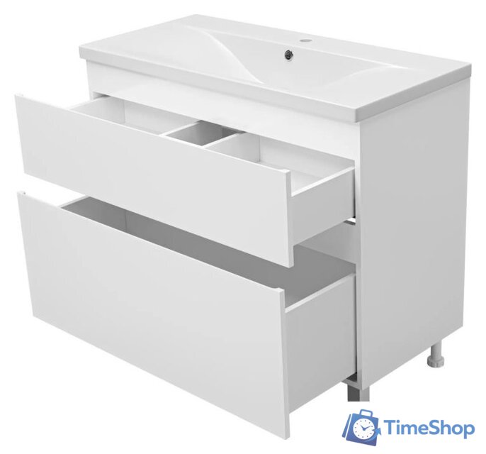  Misty Тумба под умывальник Лаки 100 П-Лак-01100-0112Я+RCW-1403100WH - Изображение №4 — Интернет-магазин Time-Shop