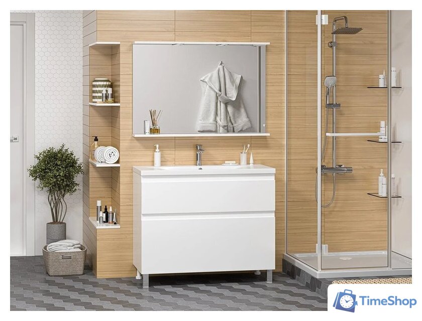  Misty Тумба под умывальник Лаки 100 П-Лак-01100-0112Я+RCW-1403100WH - Изображение №8 — Интернет-магазин Time-Shop