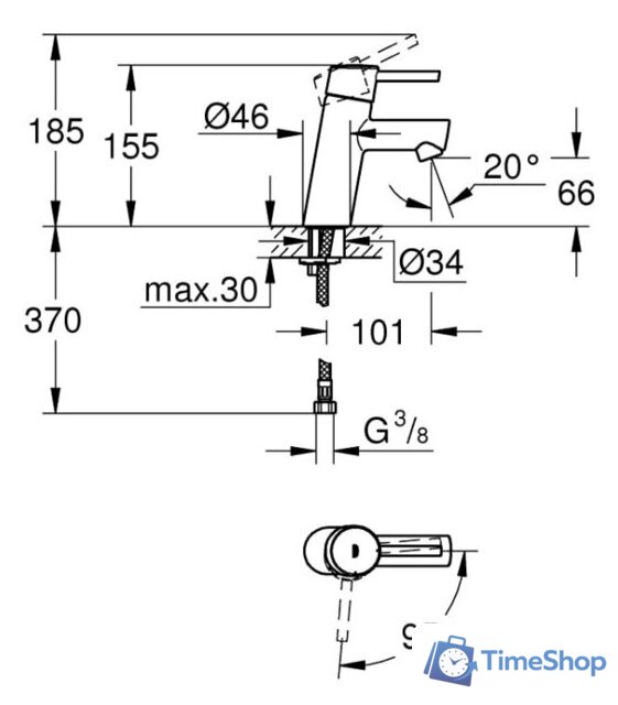 Смеситель Grohe Concetto S-Size 2338510E - Изображение №2 — Интернет-магазин Time-Shop
