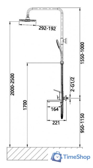 Душевая система  Vieir V423562-F - Изображение №2 — Интернет-магазин Time-Shop