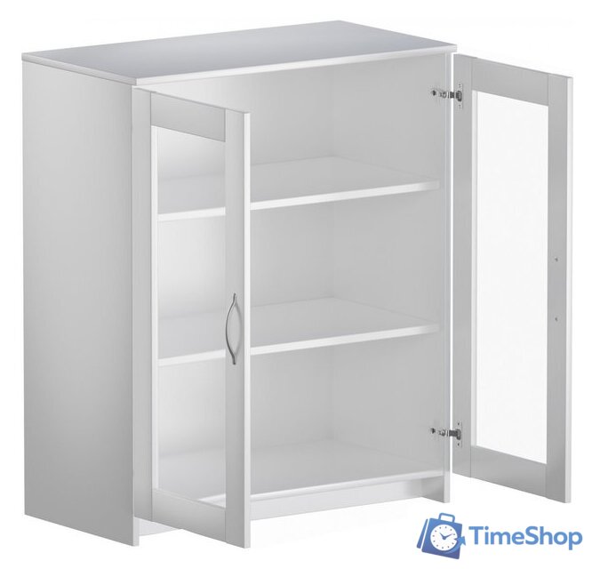 Тумба Mio Tesoro Сириус 2 двери со стеклом 78x95 2.02.03.360.1 (белый) - Изображение №2 — Интернет-магазин Time-Shop