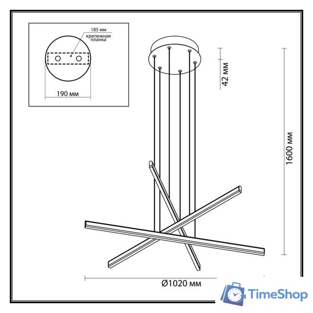 Подвесная люстра Odeon Light Rudy 3890/48L - Изображение №2 — Интернет-магазин Time-Shop