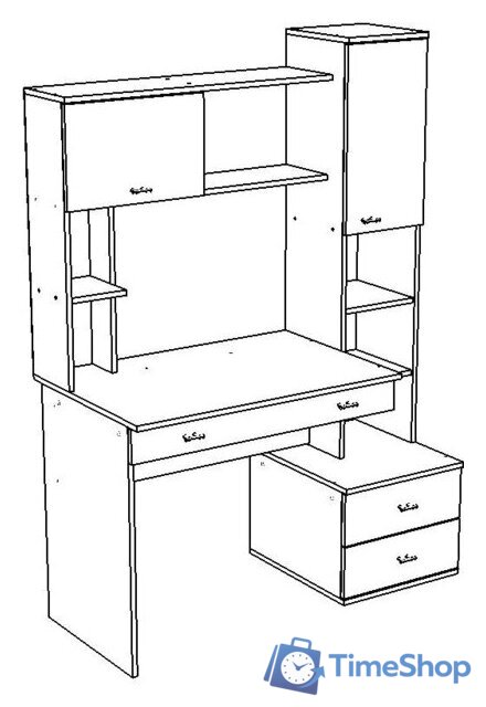 Стол Премиум Персона-10 (белый текстурный/дуб бунратти) - Изображение №3 — Интернет-магазин Time-Shop
