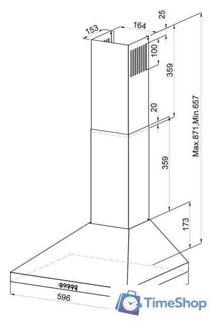Кухонная вытяжка LEX Briz 600 (черный) - Изображение №2 — Интернет-магазин Time-Shop