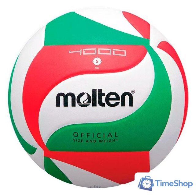 Волейбольный мяч Molten V5M4000-X (5 размер, белый/красный/зеленый) - Изображение №1 — Интернет-магазин Time-Shop