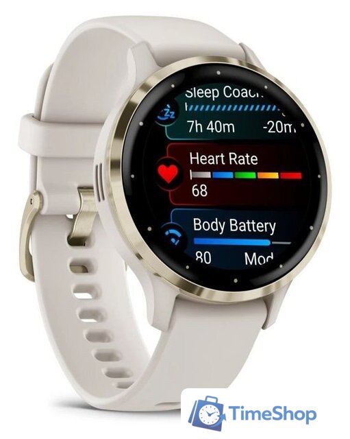 Умные часы Garmin Venu 3S (слоновая кость, с силиконовым ремешком) - Изображение №6 — Интернет-магазин Time-Shop