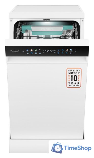 Отдельностоящая посудомоечная машина Weissgauff DW 4539 Inverter Touch AutoOpen White - Изображение №1 — Интернет-магазин Time-Shop