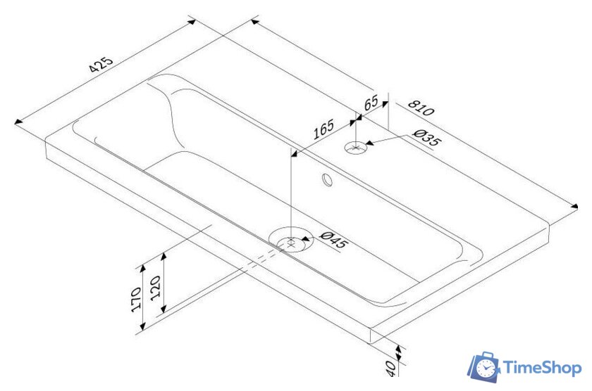 Умывальник AM.PM Gem M90WCC0802WG - Изображение №3 — Интернет-магазин Time-Shop