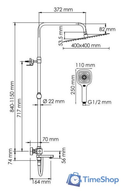 Душевая система  Wasserkraft A199.119.065.087.CH Thermo - Изображение №3 — Интернет-магазин Time-Shop