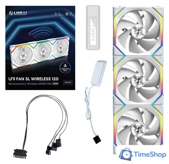 Комплект вентиляторов для корпуса с контроллером Lian Li Uni Fan SL 120 Wireless G99.12SL1W3W.00 - Изображение №11 — Интернет-магазин Time-Shop