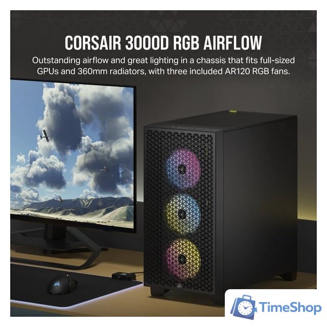 Корпус Corsair 3000D RGB Airflow CC-9011255-WW - Изображение №5 — Интернет-магазин Time-Shop
