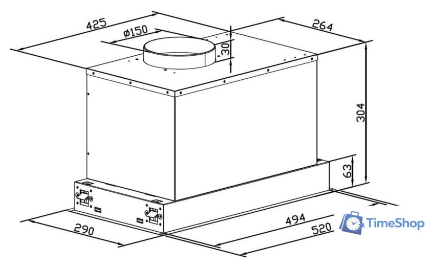 Кухонная вытяжка Hietzel CHB 5269E BL - Изображение №10 — Интернет-магазин Time-Shop