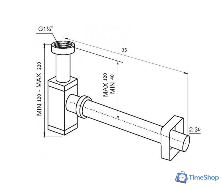 Сифон SantiLine SL-118 - Изображение №2 — Интернет-магазин Time-Shop