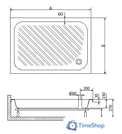 Душевой поддон RGW B/CL-S 80x100 - Изображение №2 — Интернет-магазин Time-Shop