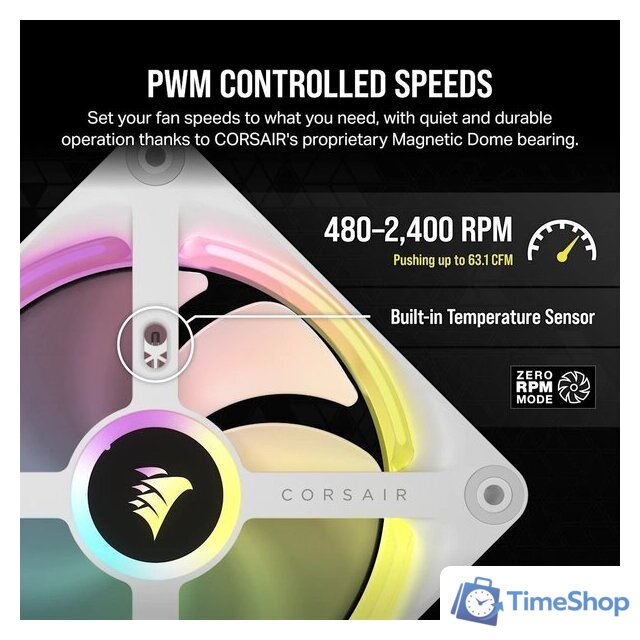 Вентилятор для корпуса Corsair iCUE LINK QX120 RGB CO-9051005-WW - Изображение №5 — Интернет-магазин Time-Shop