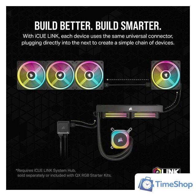 Вентилятор для корпуса Corsair iCUE LINK QX120 RGB CO-9051005-WW - Изображение №3 — Интернет-магазин Time-Shop