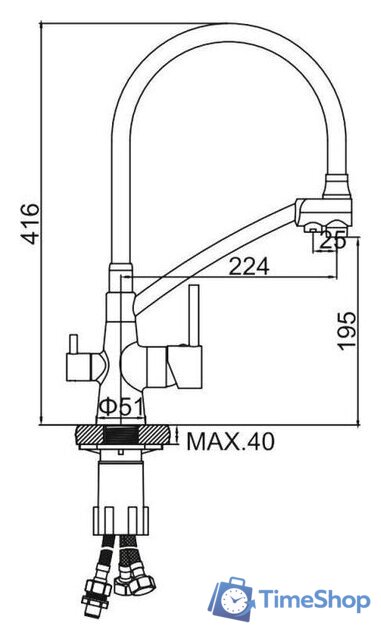 Смеситель Ledeme L4855D-12 - Изображение №2 — Интернет-магазин Time-Shop