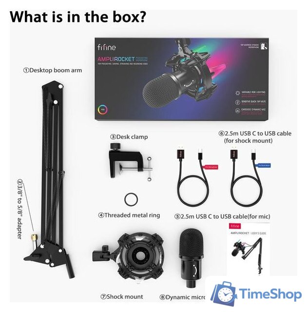 Проводной микрофон FIFINE K651 - Изображение №7 — Интернет-магазин Time-Shop