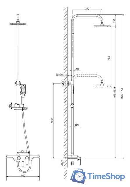 Душевая система  Lemark Tropic LM7006C - Изображение №2 — Интернет-магазин Time-Shop