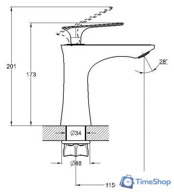 Смеситель G.Lauf LOT1-A010 - Изображение №2 — Интернет-магазин Time-Shop