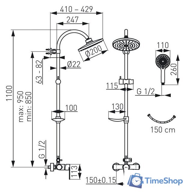 Душевая система  Ferro Algeo NP71-BAG7U - Изображение №6 — Интернет-магазин Time-Shop