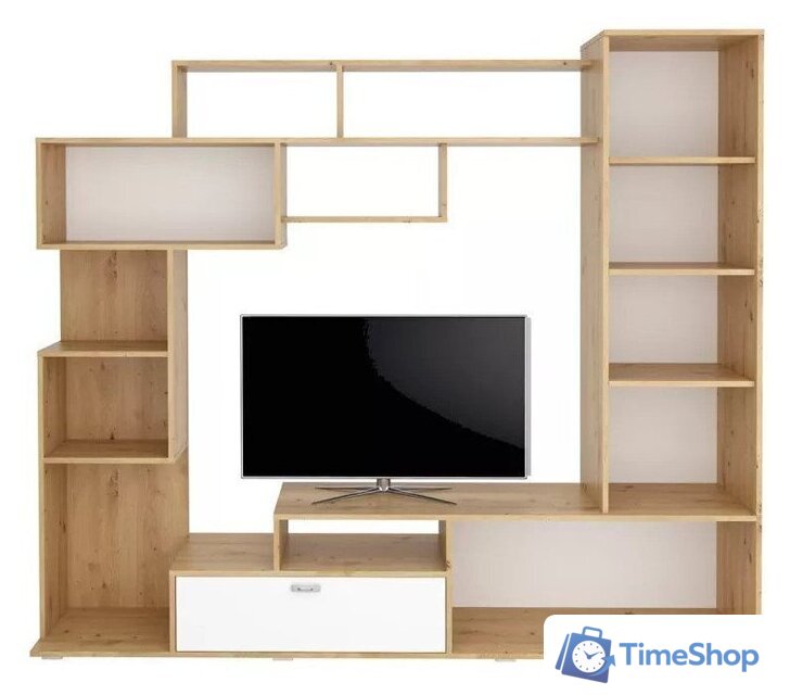 Стенка Stolline Диско СТЛ.150.01 (дуб дикий/белый) - Изображение №3 — Интернет-магазин Time-Shop