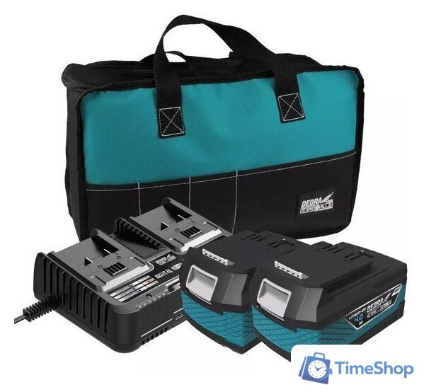 Аккумулятор с зарядным устройством Dedra DED7030G04 (20В/2x4 Ач + 20В) - Изображение №1 — Интернет-магазин Time-Shop