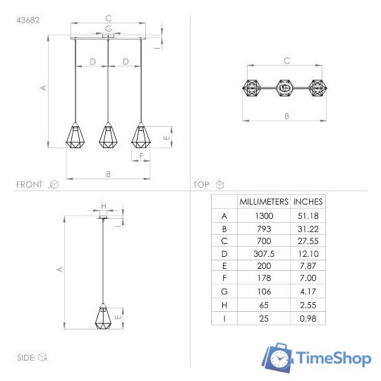Подвесная люстра Eglo Tarbes 43682 - Изображение №2 — Интернет-магазин Time-Shop