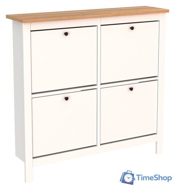 Тумба для обуви Mio Tesoro Сага 113x108 2.08.10.180.14 (белый/ясень) - Изображение №1 — Интернет-магазин Time-Shop