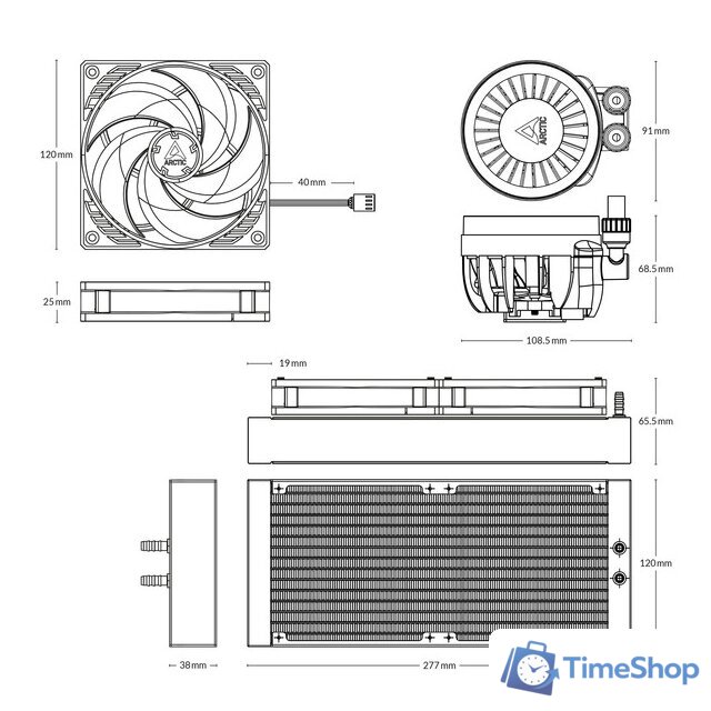 Система жидкостного охлаждения для процессора Arctic Liquid Freezer III 240 A-RGB Black ACFRE00142A - Изображение №3 — Интернет-магазин Time-Shop