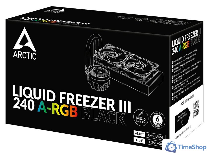 Система жидкостного охлаждения для процессора Arctic Liquid Freezer III 240 A-RGB Black ACFRE00142A - Изображение №12 — Интернет-магазин Time-Shop