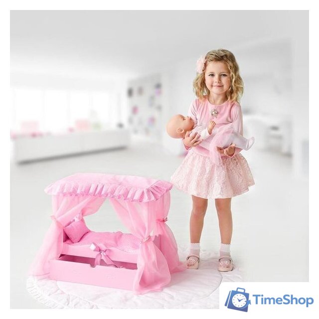 Кроватка для кукол Leader Toys Diamond Princes c царским балдахином 72219 (розовый) - Изображение №4 — Интернет-магазин Time-Shop