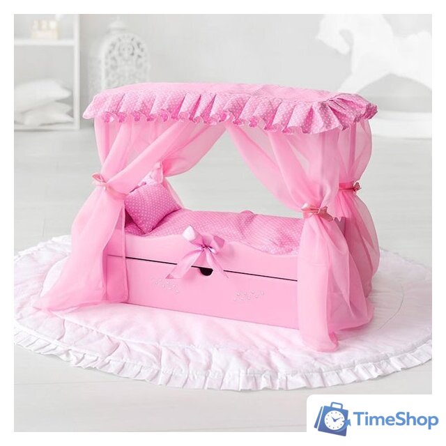 Кроватка для кукол Leader Toys Diamond Princes c царским балдахином 72219 (розовый) - Изображение №2 — Интернет-магазин Time-Shop