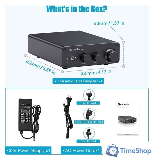 Усилитель мощности Fosi Audio TB10D (32V/5A) - Изображение №3 — Интернет-магазин Time-Shop