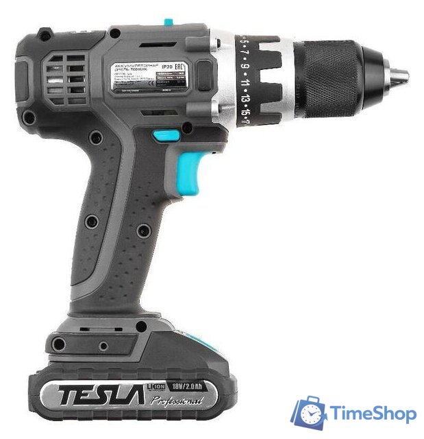 Дрель-шуруповерт Tesla TCD182DC (с 2-мя АКБ, кейс) - Изображение №3 — Интернет-магазин Time-Shop