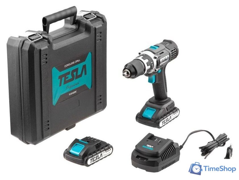 Дрель-шуруповерт Tesla TCD182DC (с 2-мя АКБ, кейс) - Изображение №9 — Интернет-магазин Time-Shop