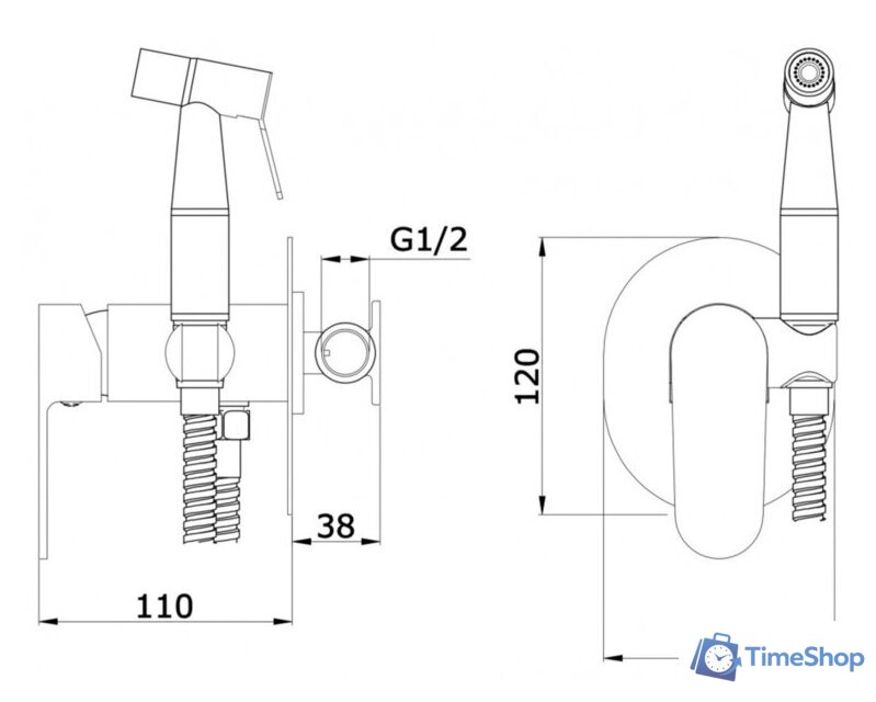 Гигиенический душ Vieir V283551-S - Изображение №3 — Интернет-магазин Time-Shop