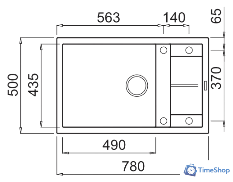 Кухонная мойка Elleci Unico 310 White K96 - Изображение №2 — Интернет-магазин Time-Shop