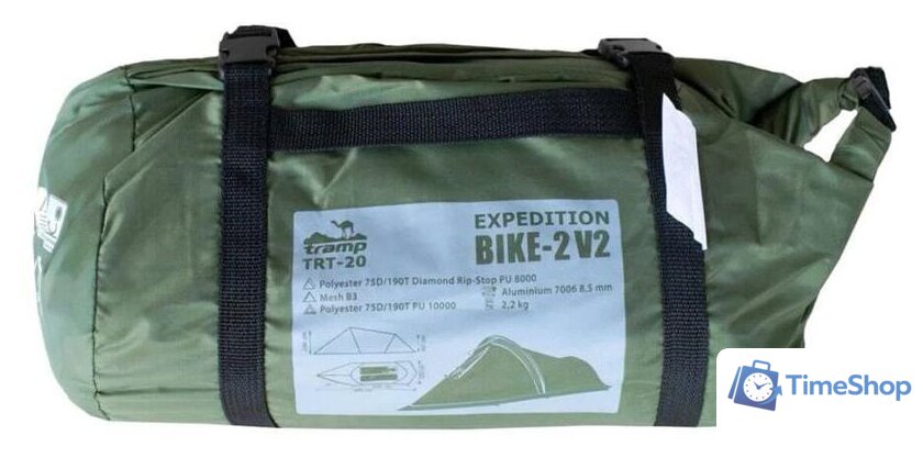 Экспедиционная палатка TRAMP Bike 2 V2 (зеленый) - Изображение №9 — Интернет-магазин Time-Shop